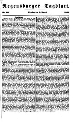Regensburger Tagblatt Samstag 4. August 1866