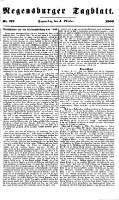Regensburger Tagblatt Donnerstag 4. Oktober 1866