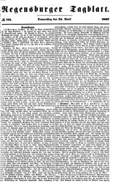 Regensburger Tagblatt Donnerstag 25. April 1867