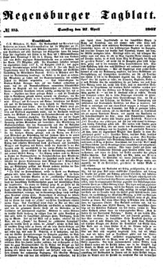 Regensburger Tagblatt Samstag 27. April 1867