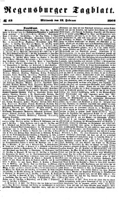 Regensburger Tagblatt Mittwoch 12. Februar 1868