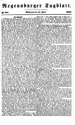 Regensburger Tagblatt Mittwoch 15. April 1868