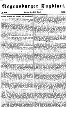 Regensburger Tagblatt Freitag 30. April 1869