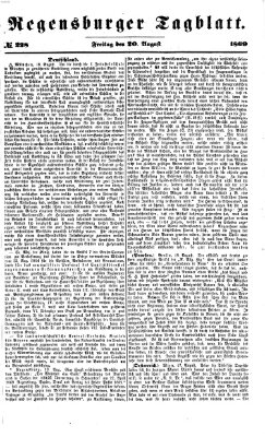 Regensburger Tagblatt Freitag 20. August 1869