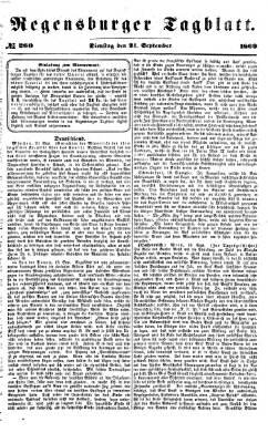Regensburger Tagblatt Dienstag 21. September 1869