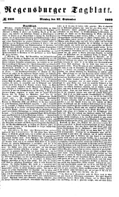 Regensburger Tagblatt Montag 27. September 1869