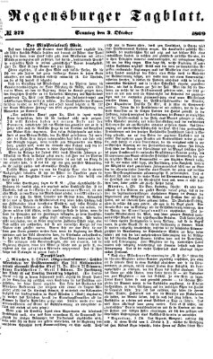 Regensburger Tagblatt Sonntag 3. Oktober 1869