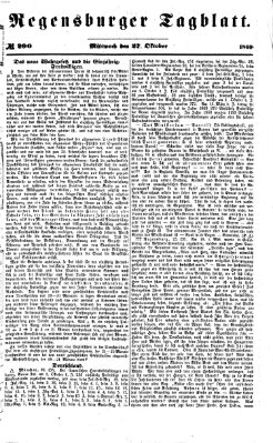 Regensburger Tagblatt Mittwoch 27. Oktober 1869