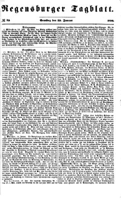 Regensburger Tagblatt Samstag 15. Januar 1870