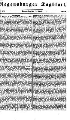 Regensburger Tagblatt Donnerstag 21. April 1870