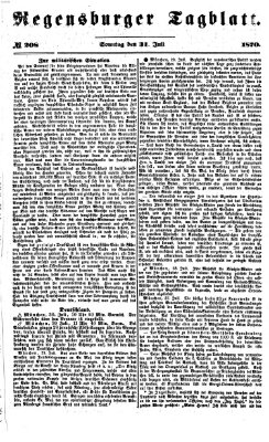 Regensburger Tagblatt Sonntag 31. Juli 1870