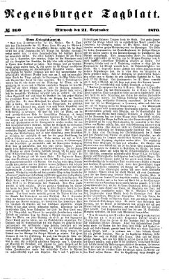 Regensburger Tagblatt Mittwoch 21. September 1870