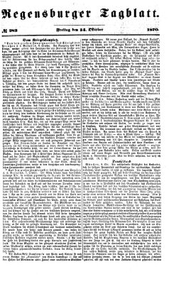 Regensburger Tagblatt Freitag 14. Oktober 1870