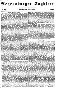 Regensburger Tagblatt Dienstag 18. Oktober 1870