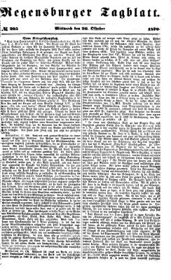 Regensburger Tagblatt Mittwoch 26. Oktober 1870