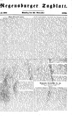 Regensburger Tagblatt Samstag 26. November 1870
