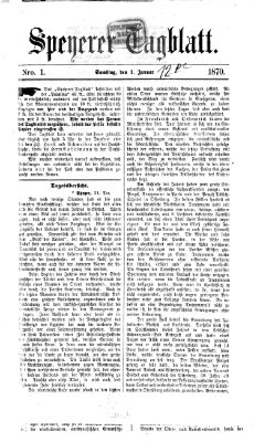 Speyerer Tagblatt Samstag 1. Januar 1870