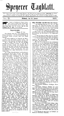 Speyerer Tagblatt Mittwoch 26. Januar 1870