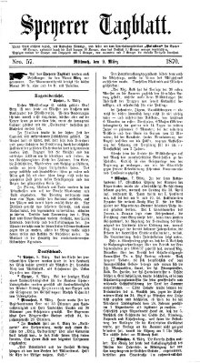 Speyerer Tagblatt Mittwoch 9. März 1870