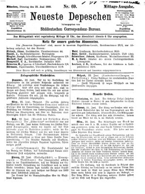 Süddeutscher Telegraph Dienstag 23. Juni 1868