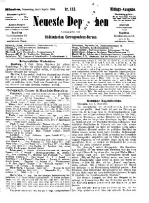Süddeutscher Telegraph Donnerstag 3. September 1868