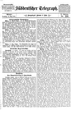 Süddeutscher Telegraph Samstag 21. August 1869