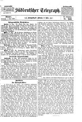 Süddeutscher Telegraph Mittwoch 1. September 1869