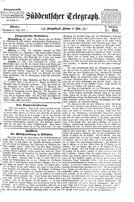 Süddeutscher Telegraph Mittwoch 22. September 1869