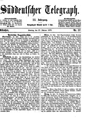 Süddeutscher Telegraph Sonntag 27. Februar 1870