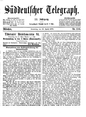 Süddeutscher Telegraph Donnerstag 28. April 1870