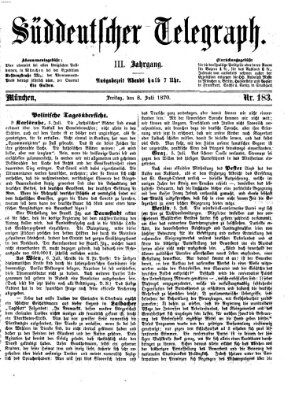 Süddeutscher Telegraph Freitag 8. Juli 1870