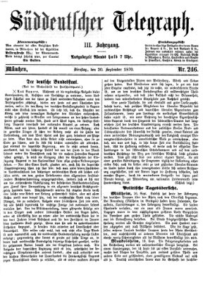 Süddeutscher Telegraph Dienstag 20. September 1870