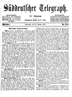 Süddeutscher Telegraph Donnerstag 27. Oktober 1870