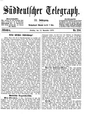 Süddeutscher Telegraph Samstag 12. November 1870