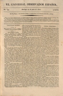El Universal Sonntag 25. Juni 1820
