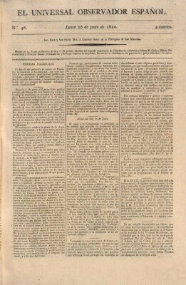 El Universal Montag 26. Juni 1820