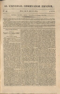 El Universal Donnerstag 29. Juni 1820