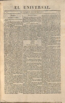 El Universal Montag 14. August 1820