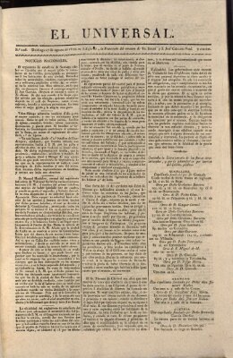 El Universal Sonntag 27. August 1820