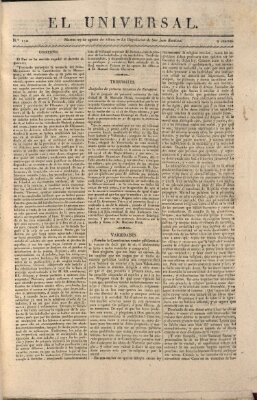 El Universal Dienstag 29. August 1820