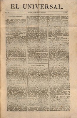 El Universal Donnerstag 1. Februar 1821