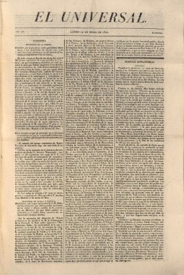 El Universal Montag 19. März 1821
