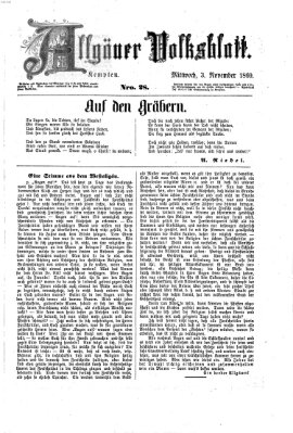 Allgäuer Volksblatt Mittwoch 3. November 1869
