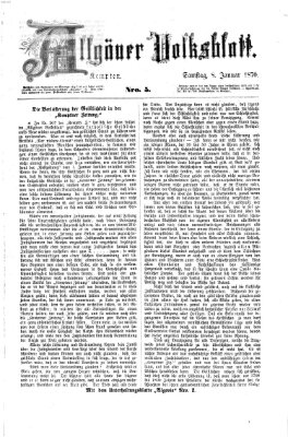 Allgäuer Volksblatt Samstag 8. Januar 1870