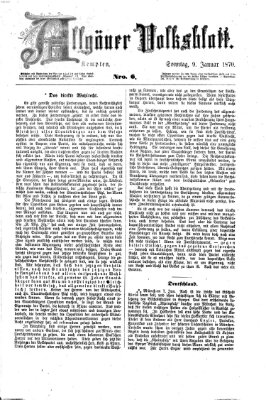 Allgäuer Volksblatt Sonntag 9. Januar 1870