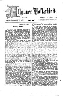 Allgäuer Volksblatt Dienstag 25. Januar 1870