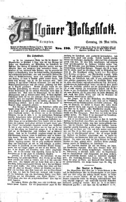 Allgäuer Volksblatt Sonntag 29. Mai 1870