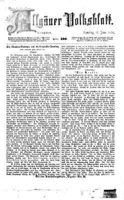 Allgäuer Volksblatt Samstag 11. Juni 1870