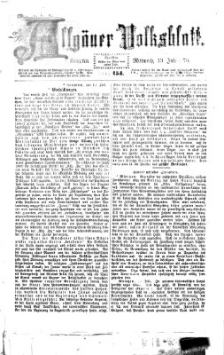 Allgäuer Volksblatt Mittwoch 13. Juli 1870