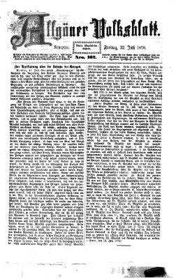 Allgäuer Volksblatt Freitag 22. Juli 1870